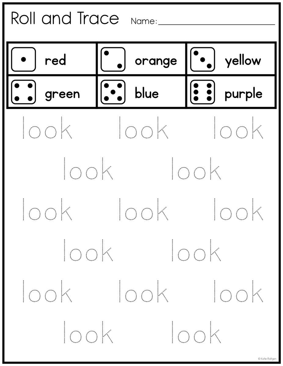 Look Sight Word Printable Activities Simply Kinder Printable Membership