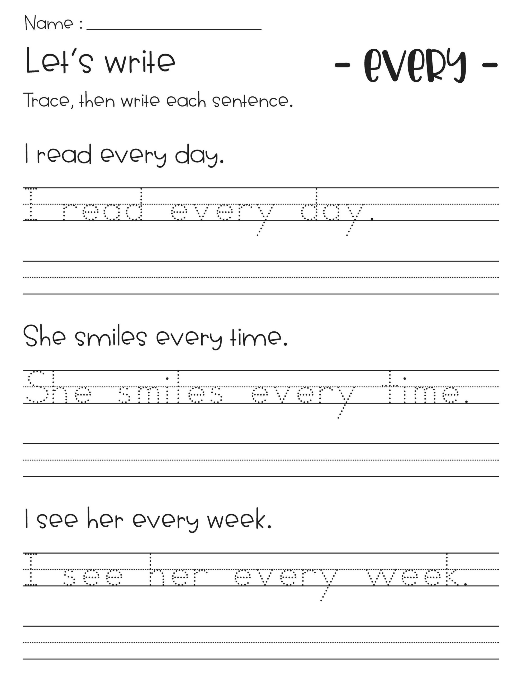 Sight Word Sentences Writing And Tracing Worksheets Etsy Israel Sight Word Sentences Writing And Tracing Worksheets Etsy Israel