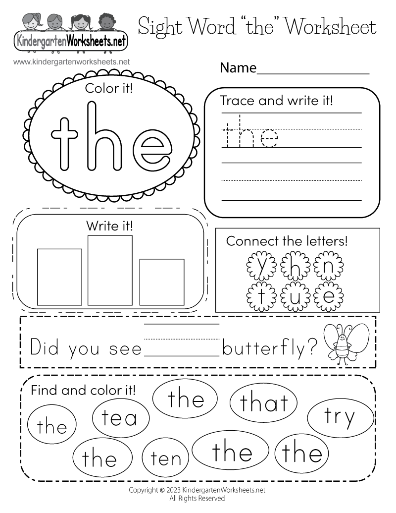 Sight Word The Worksheet Free Printable Digital PDF Sight Word The Worksheet Free Printable Digital PDF