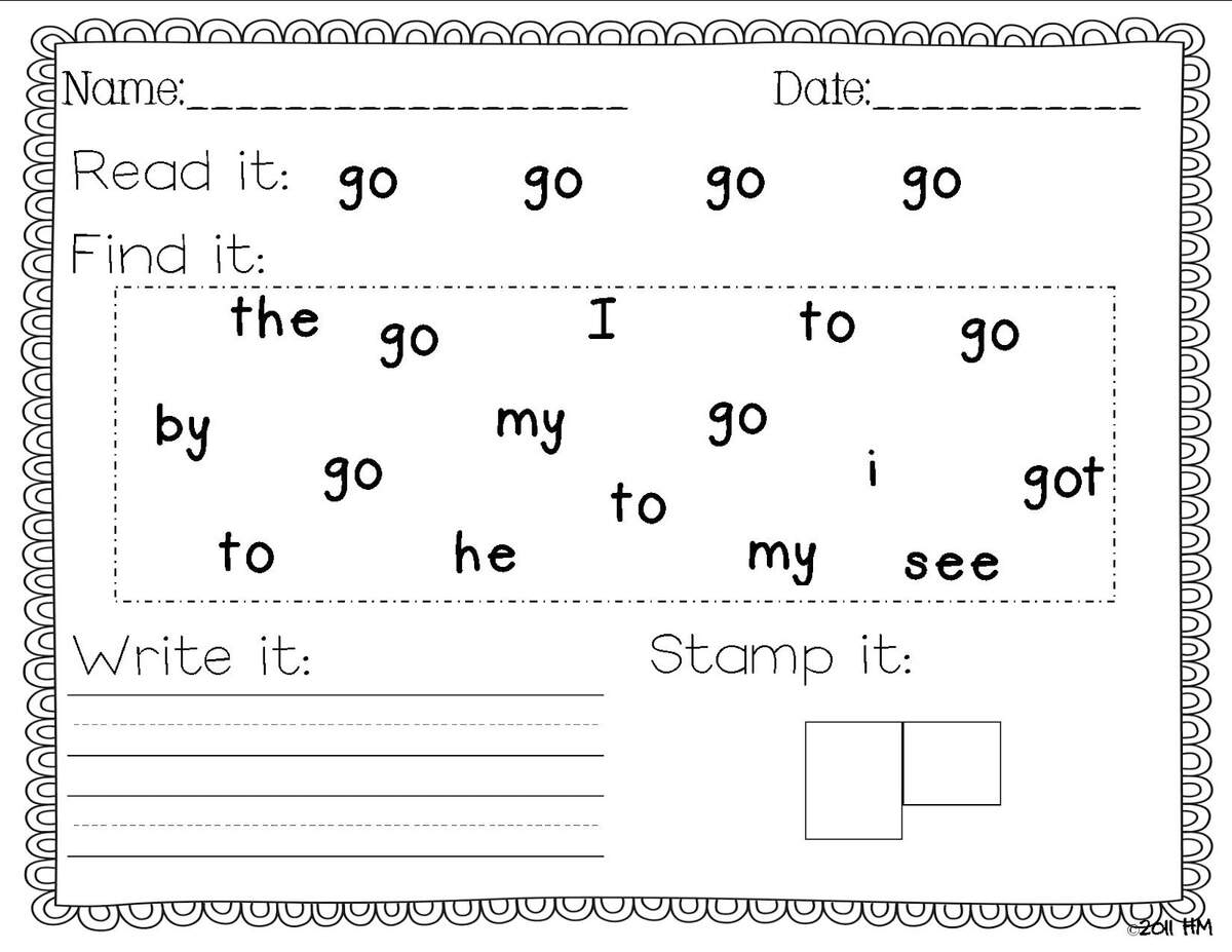 Sight Word Worksheet NEW 472 SIGHT WORD PRINTABLE ACTIVITIES FOR KINDERGARTEN Sight Word Worksheet NEW 472 SIGHT WORD PRINTABLE ACTIVITIES FOR KINDERGARTEN