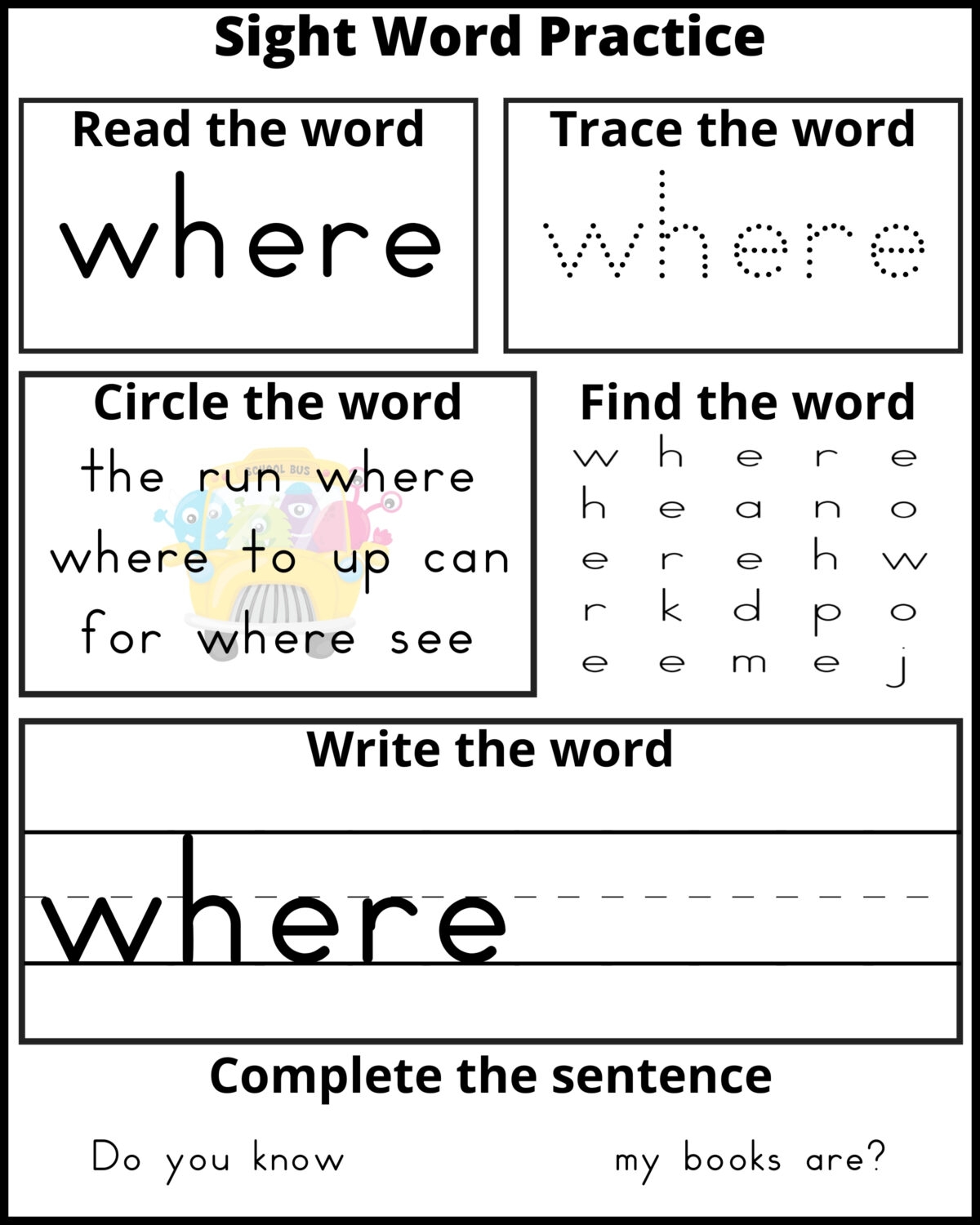 Sight Word Worksheets Fry Word Lists The Inspired Educator Worksheets Library