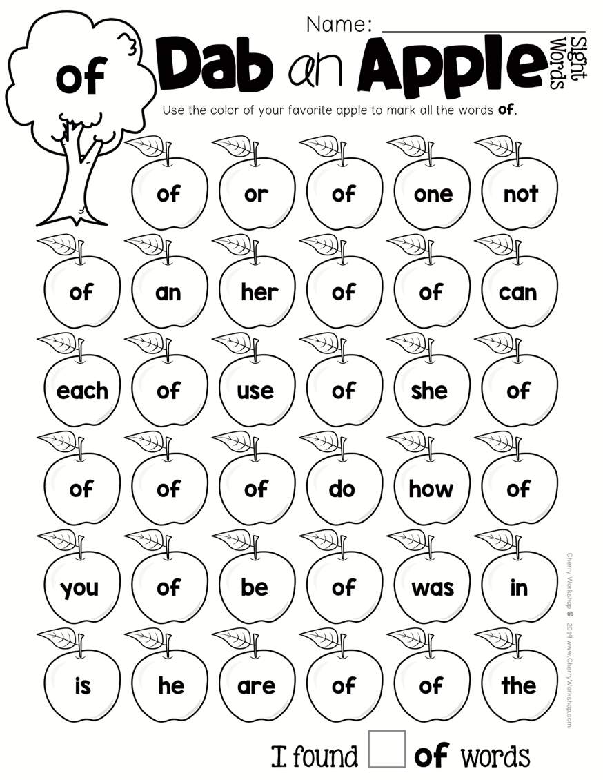 Sight Words Dab An Apple By Teach Simple Sight Words Dab An Apple By Teach Simple