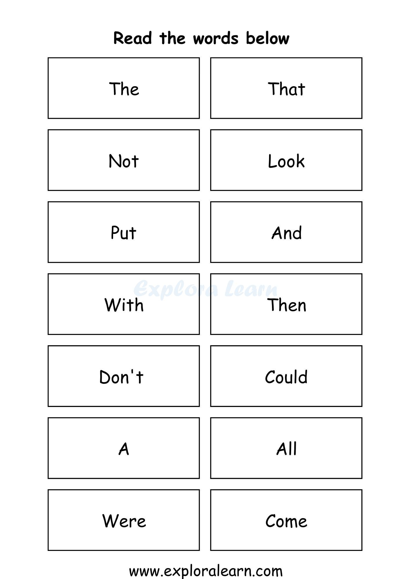 Sight Words For Kindergarten Free Printable Sight Word Worksheets Reading Elephant
