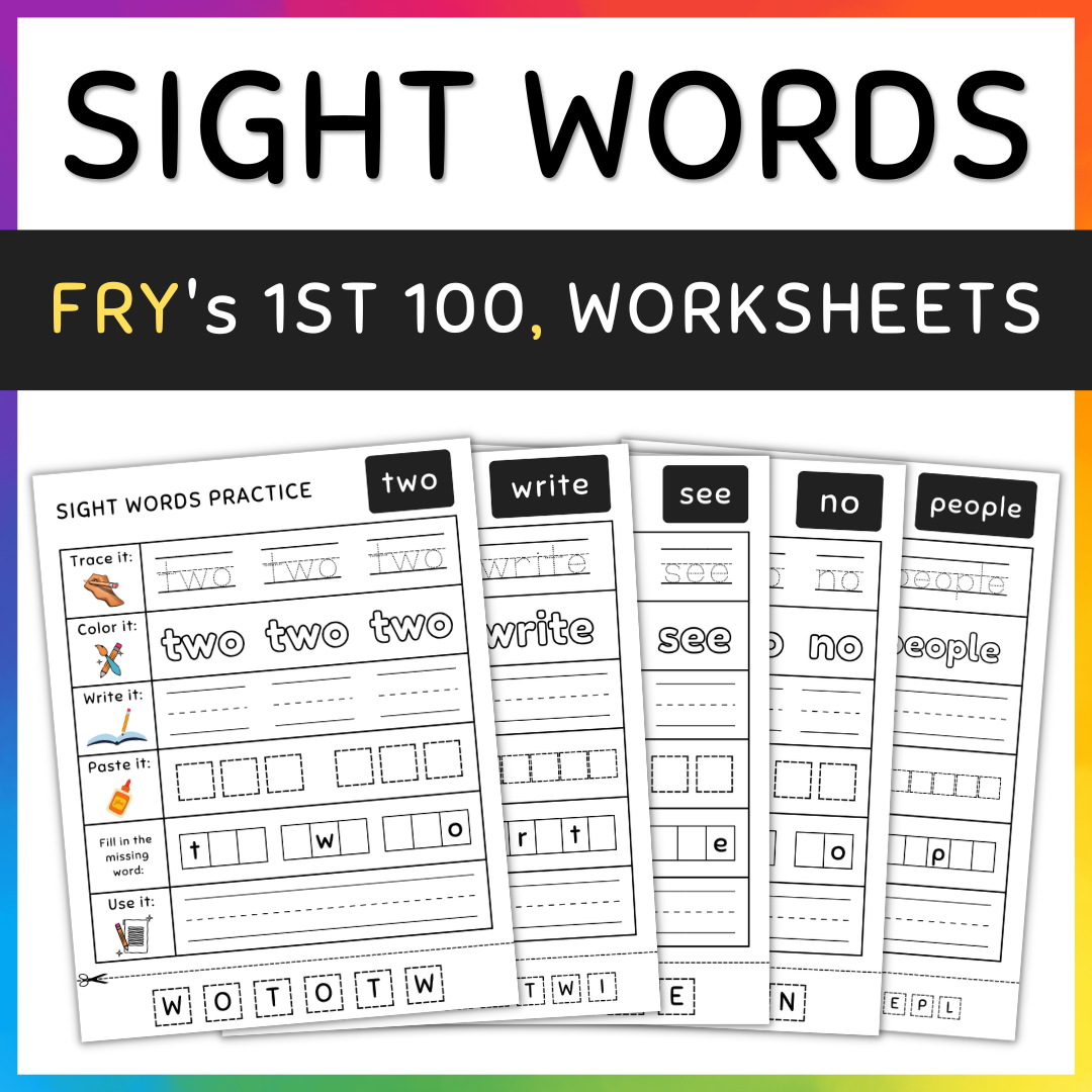Sight Words Practice Fry S 1st 100 Worksheets 71 80 SET 2 By Teach Simple