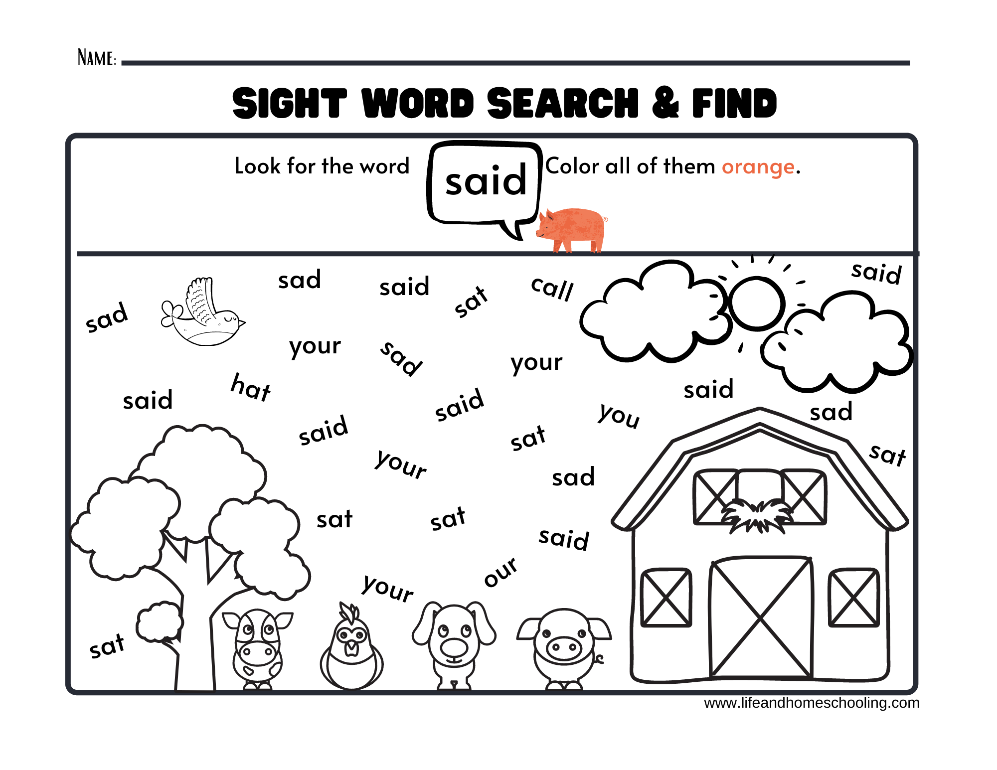 Sight Word They Worksheet Free Printable Digital PDF