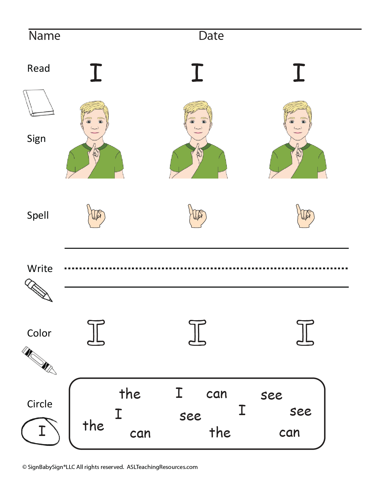 Sight Words Worksheets I CAN SEE THE ASL Teaching Resources Worksheets Library Sight Words Worksheets I CAN SEE THE ASL Teaching Resources Worksheets Library