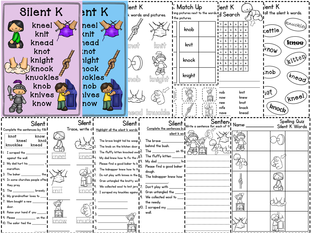Silent Letter K Worksheets Teaching Resources Silent Letter K Worksheets Teaching Resources