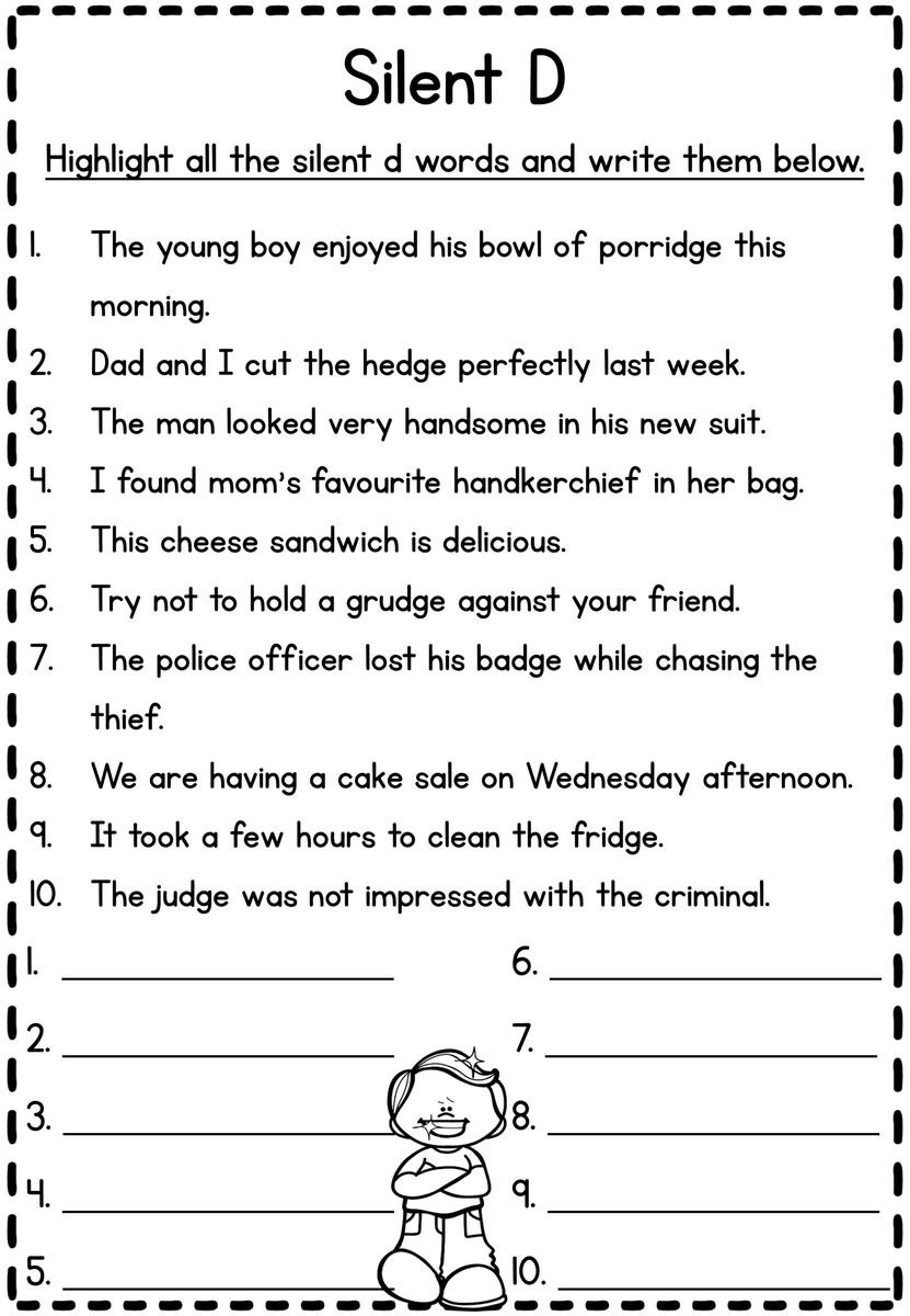 Silent Letters Worksheet Practice And Master Silent Letter Rules