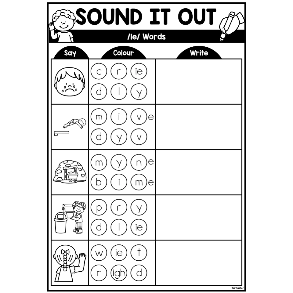 Sound Button Spelling Worksheet ie Top Teacher