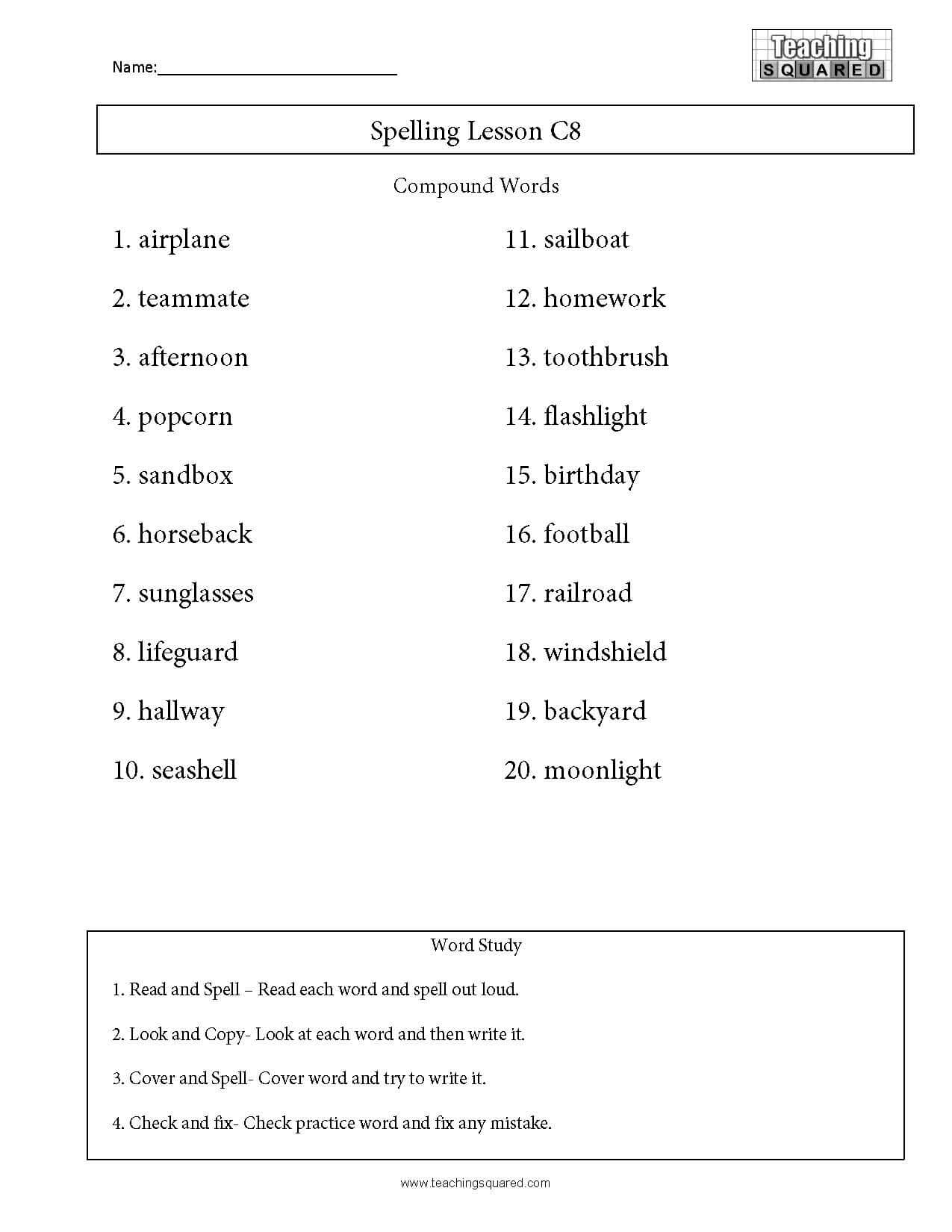 Compound Words Worksheets Grade 3
