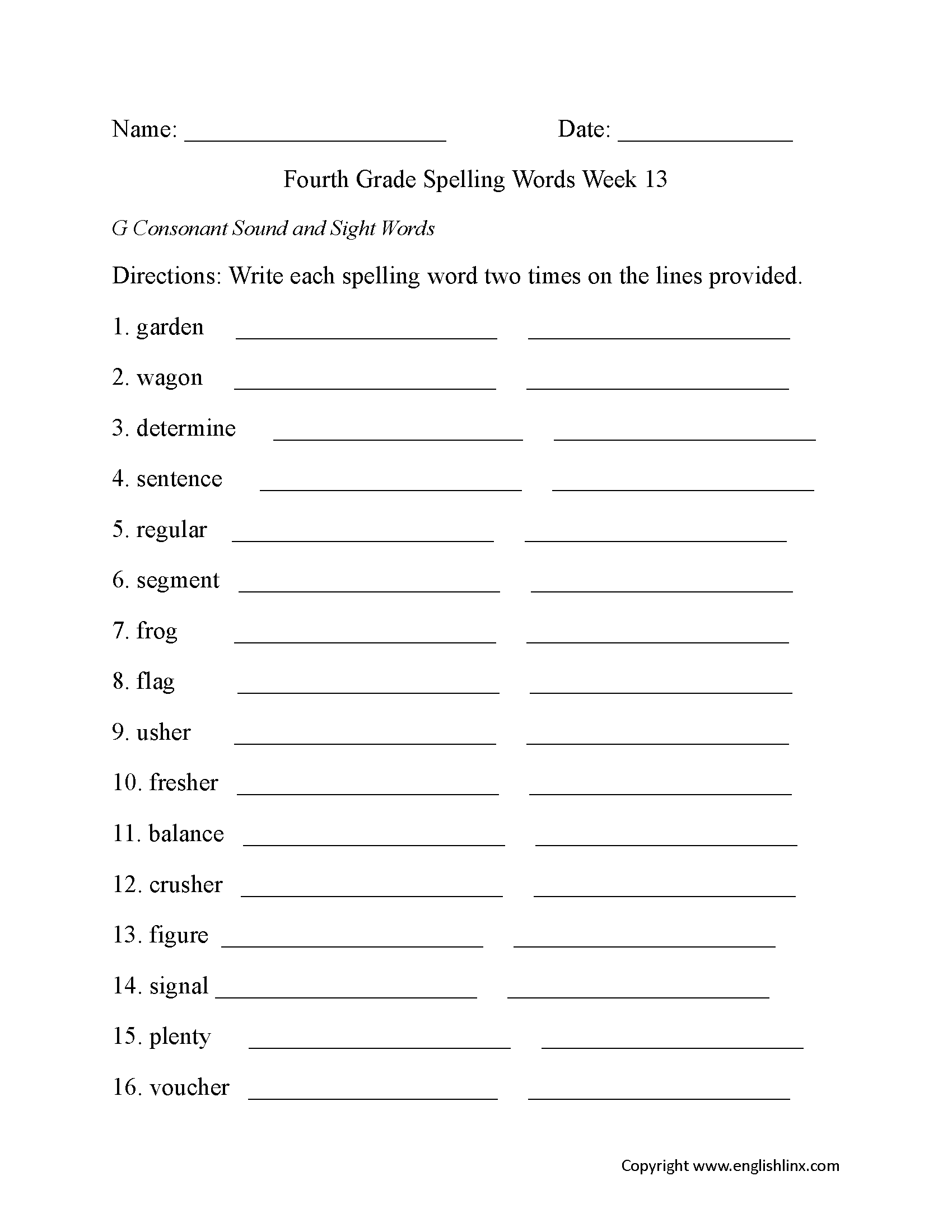 FREEBIE 10 Free Printable Spelling Worksheets
