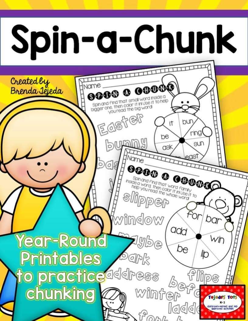 Spin A Chunk Reading Strategy Practice Pages Tejeda S Tots