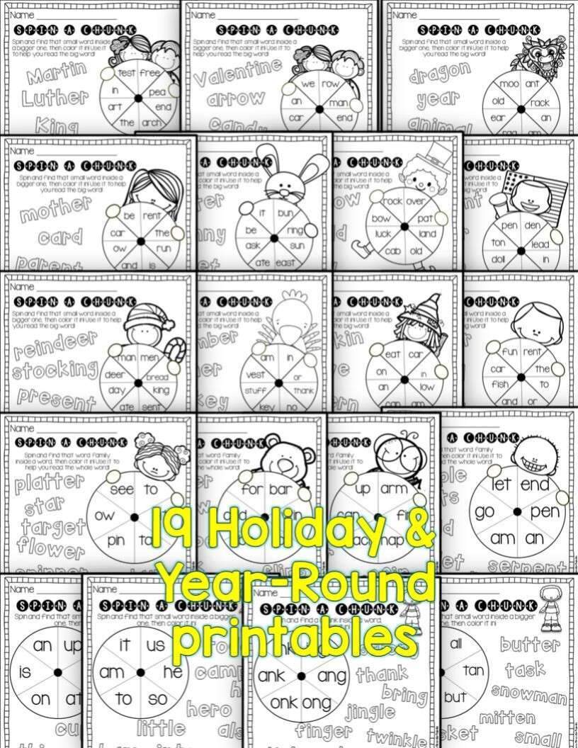 Spin A Chunk Reading Strategy Practice Pages Tejeda S Tots