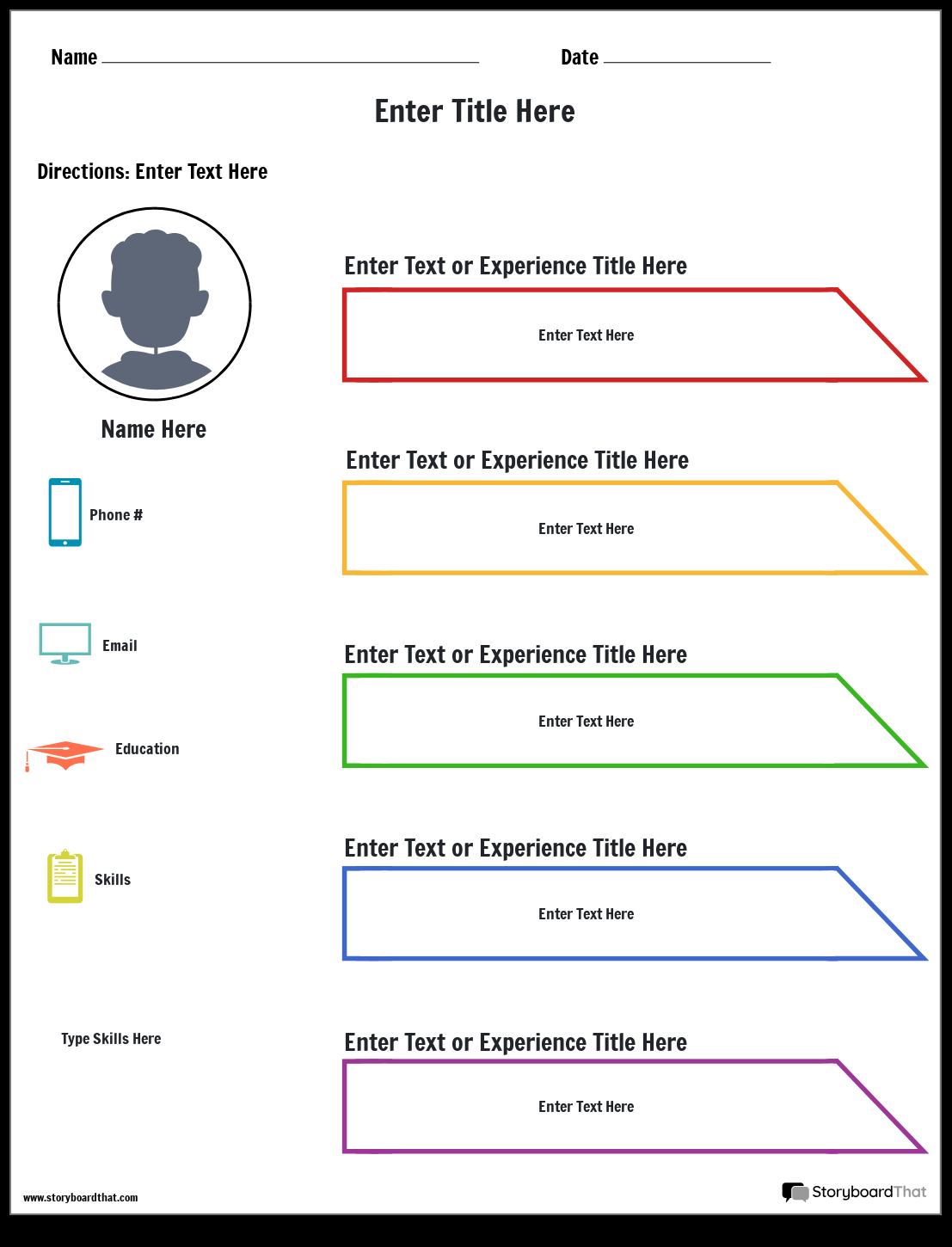 Storyboard That Free Resume Worksheet Templates