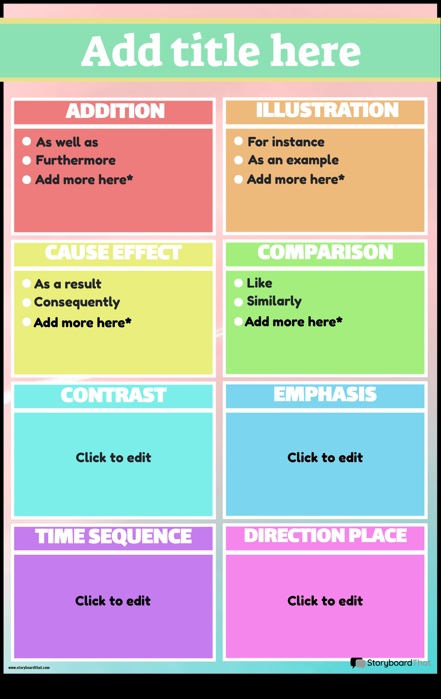 Storyboard That Free Transition Words Posters Online Storyboard That Free Transition Words Posters Online