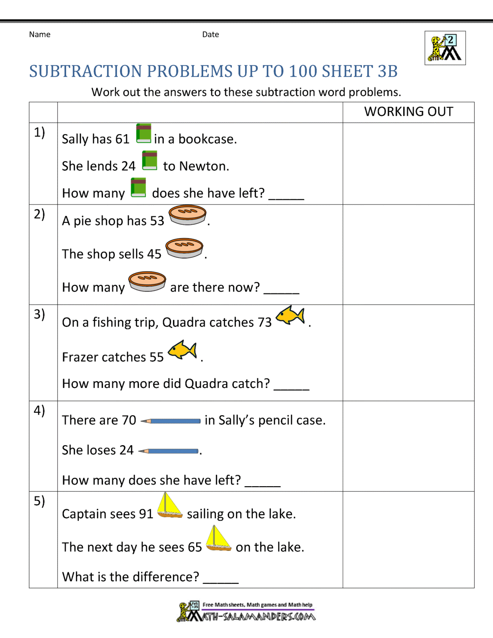 Subtraction Word Problems K12 Math Worksheets