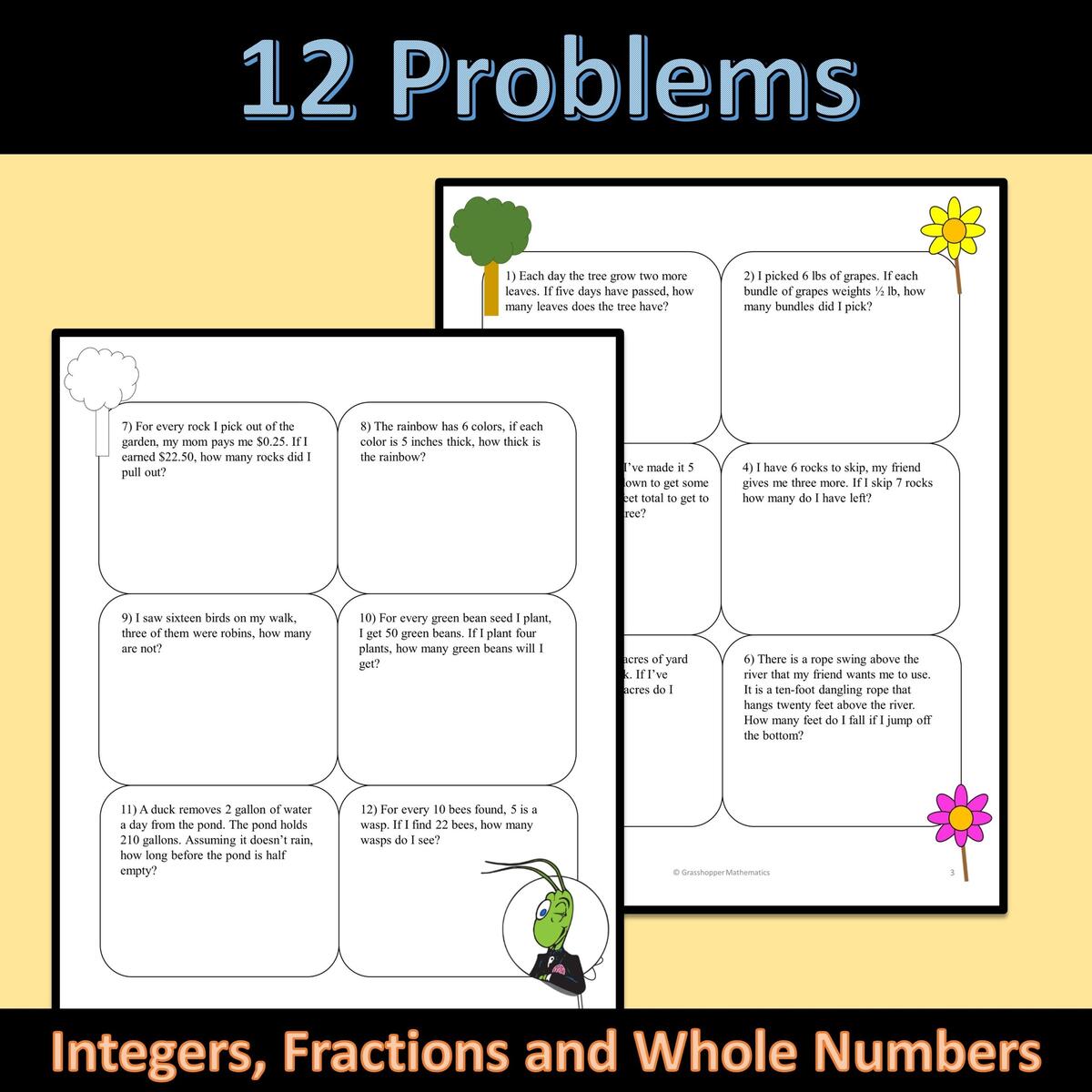 Summer Math Word Problems Whole Numbers Integers Fractions End Of The Year Made By Teachers Summer Math Word Problems Whole Numbers Integers Fractions End Of The Year Made By Teachers