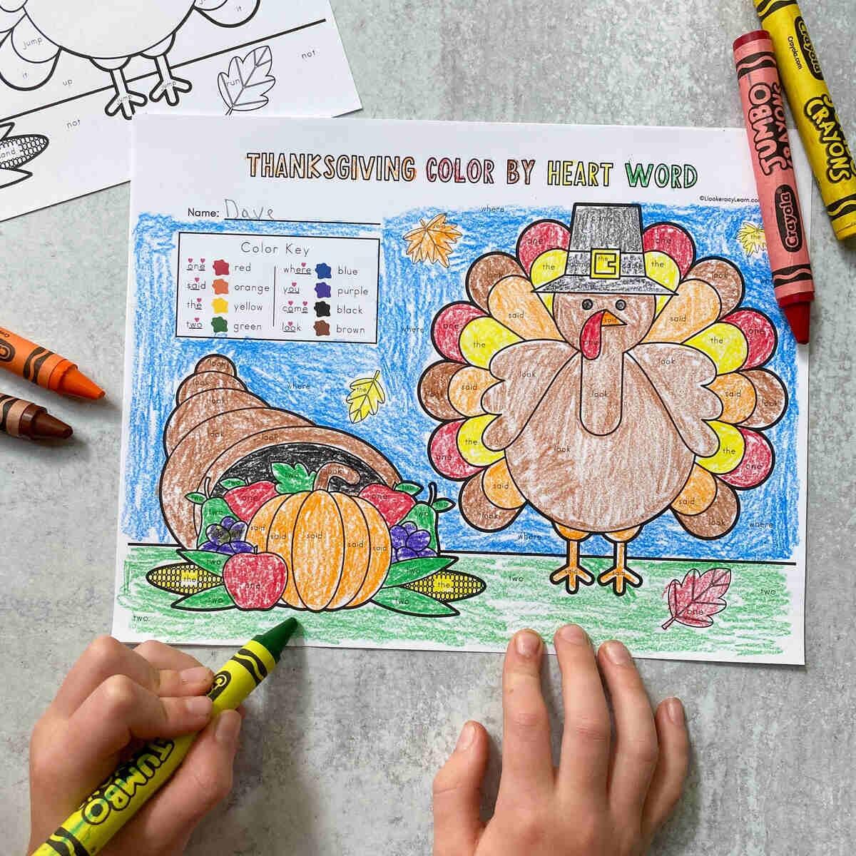 Thanksgiving Color By Sight Word Printables Literacy Learn Thanksgiving Color By Sight Word Printables Literacy Learn