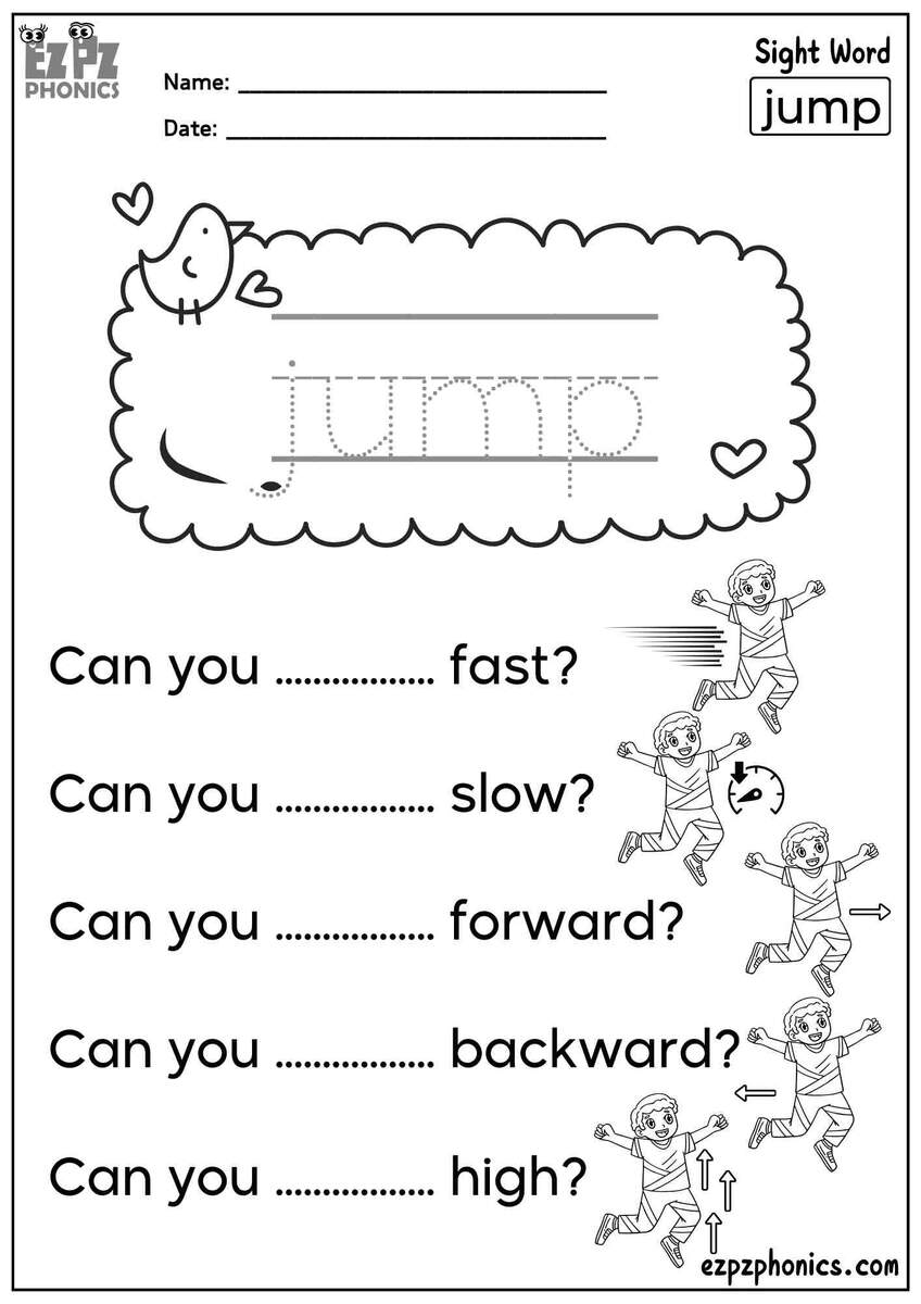 The Word Jump Dolch Pre Kindergarten Sight Words Sentences Worksheet Free PDF Download Ezpzphonics Pre Kindergarten Dolch Sight Words Practice Extreme Couponing Mom