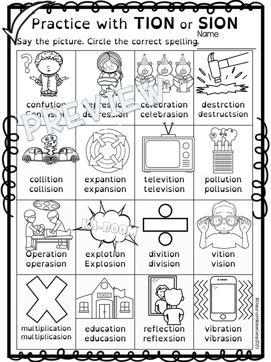 Suffixes Tion Sion Worksheet Worksheets Library