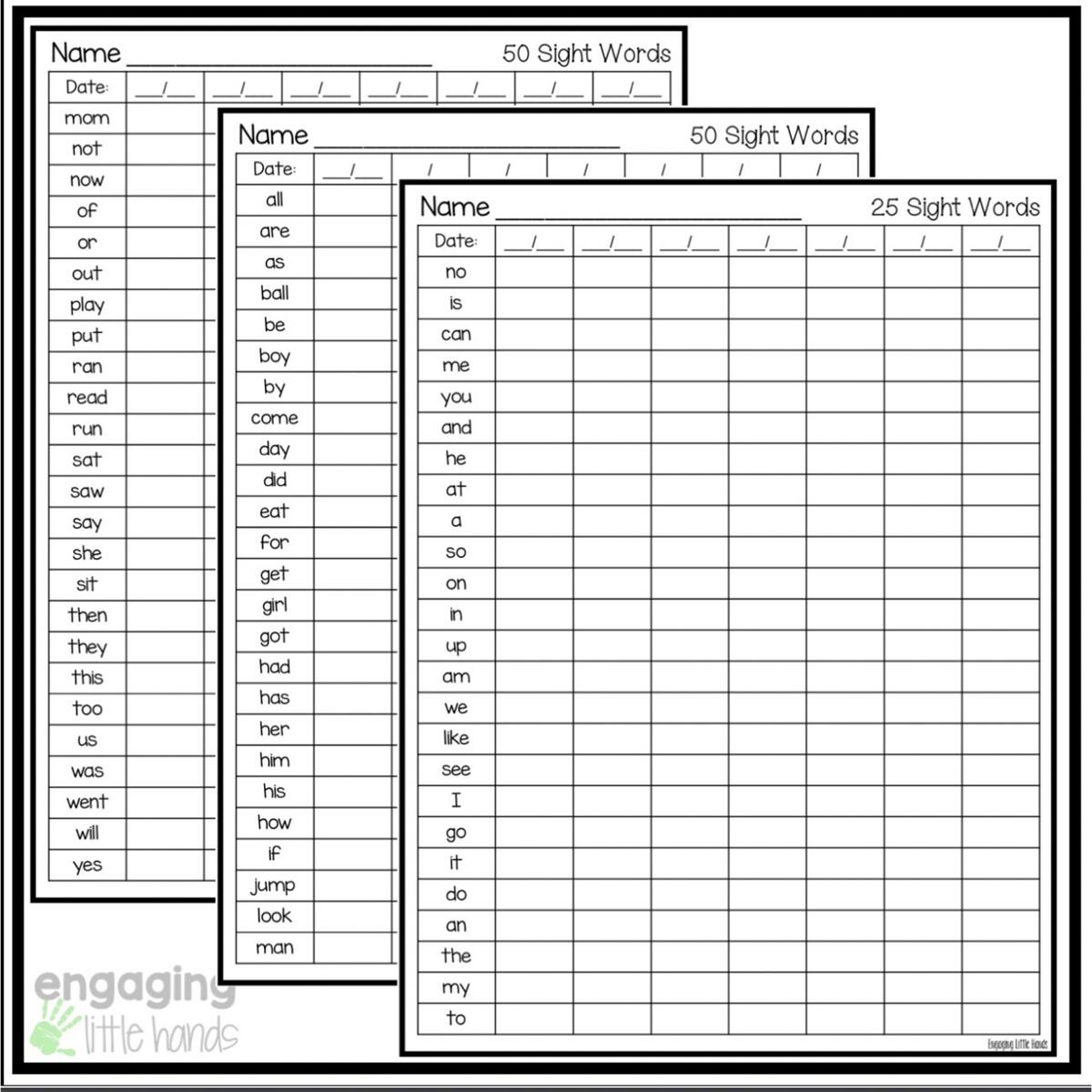 Track And Assess 25 50 Sight Words Made By Teachers