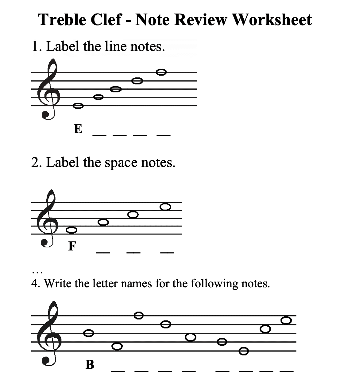 Treble Clef Note Naming Worksheet Schools Music Market Worksheets Library