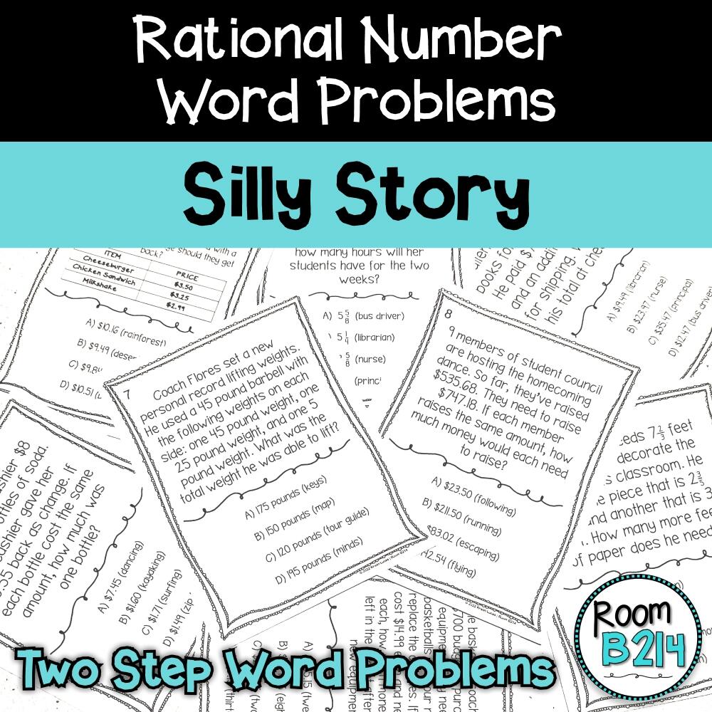 Two Step Rational Number Word Problems Silly Story TEKS 7 3B Made By Teachers Rational Number Word Problems Activity Bundle TEKS 7 3A 7 3B Made By Teachers