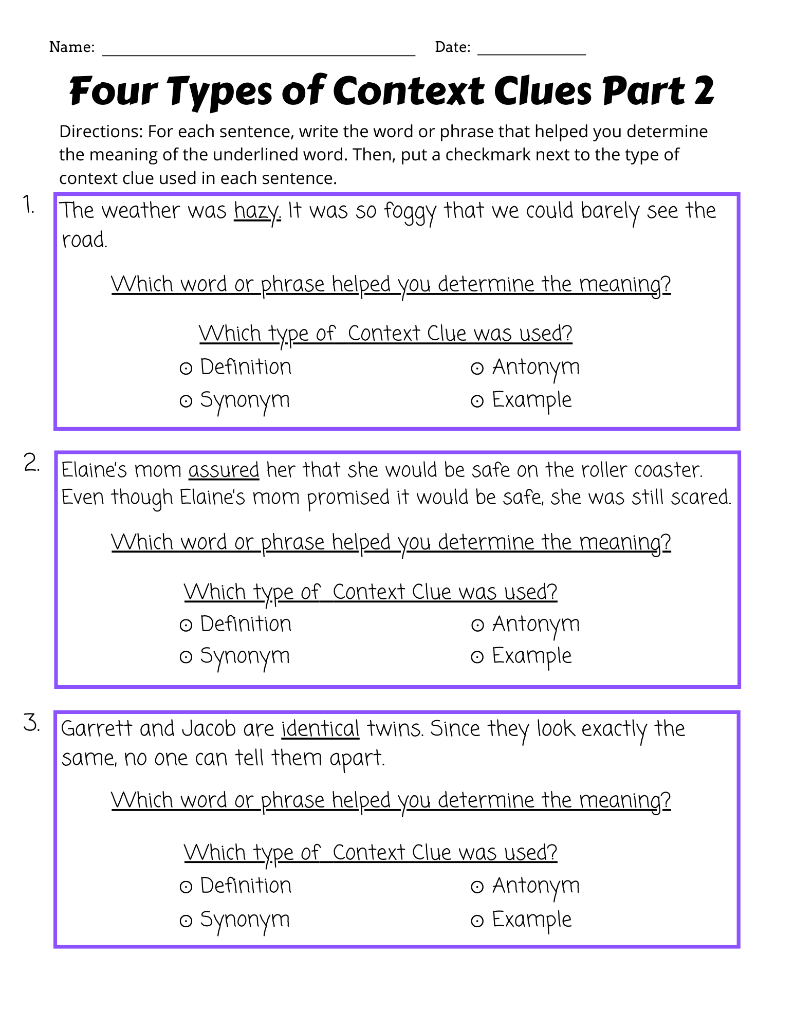 Types Of Context Clues To Define Vocabulary Words Part 2 Made By Teachers Types Of Context Clues To Define Vocabulary Words Part 2 Made By Teachers