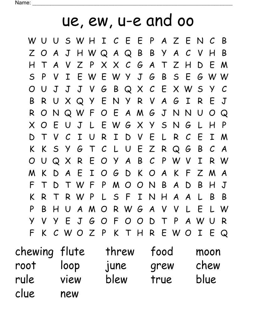 Learn To Spell Oo Ew Ue Words Phonics Printable Worksheets Worksheets Library