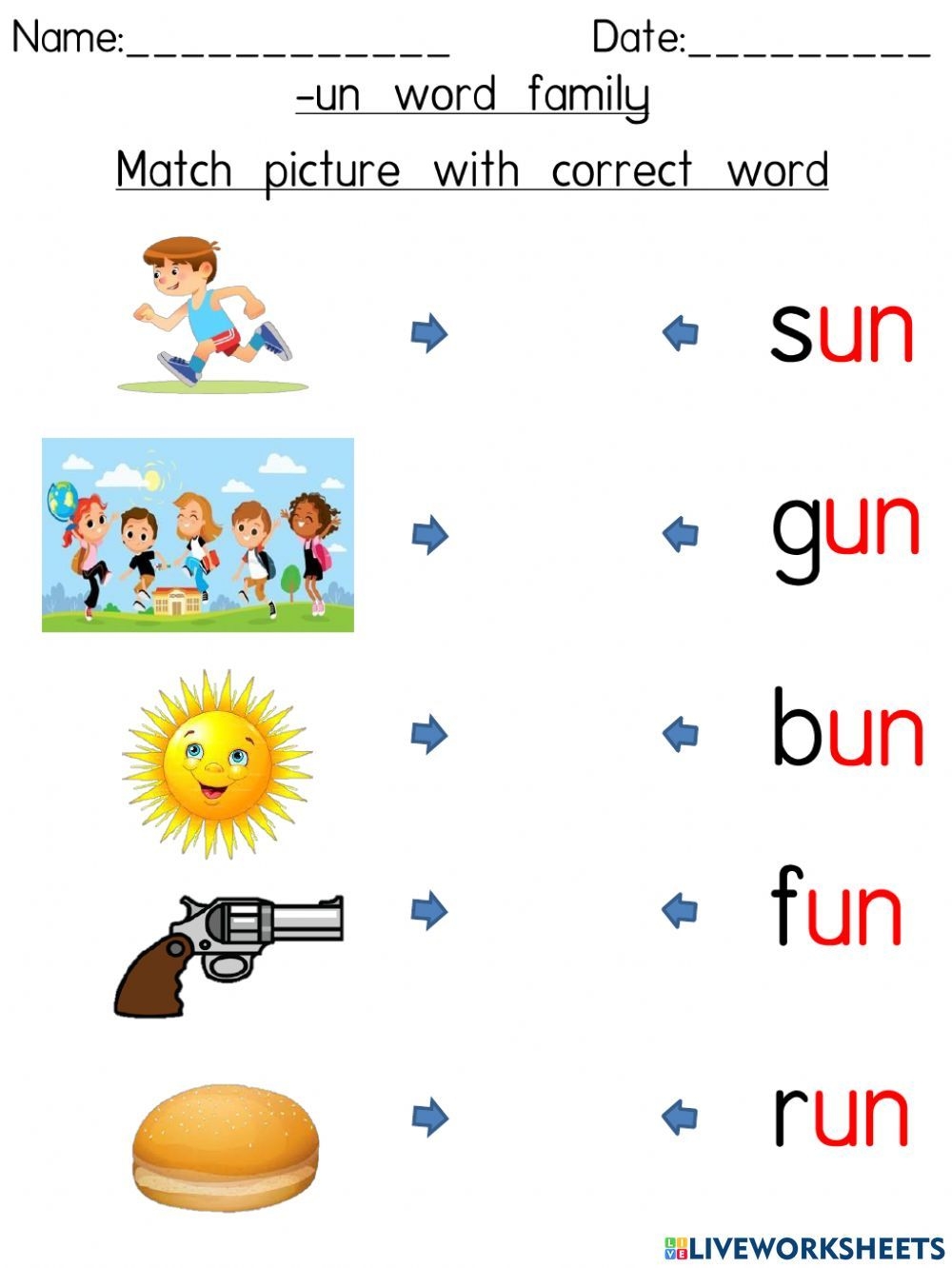Un Word Family 1 Worksheet Kindergarten Reading Activities Worksheets Library Un Word Family 1 Worksheet Kindergarten Reading Activities Worksheets Library