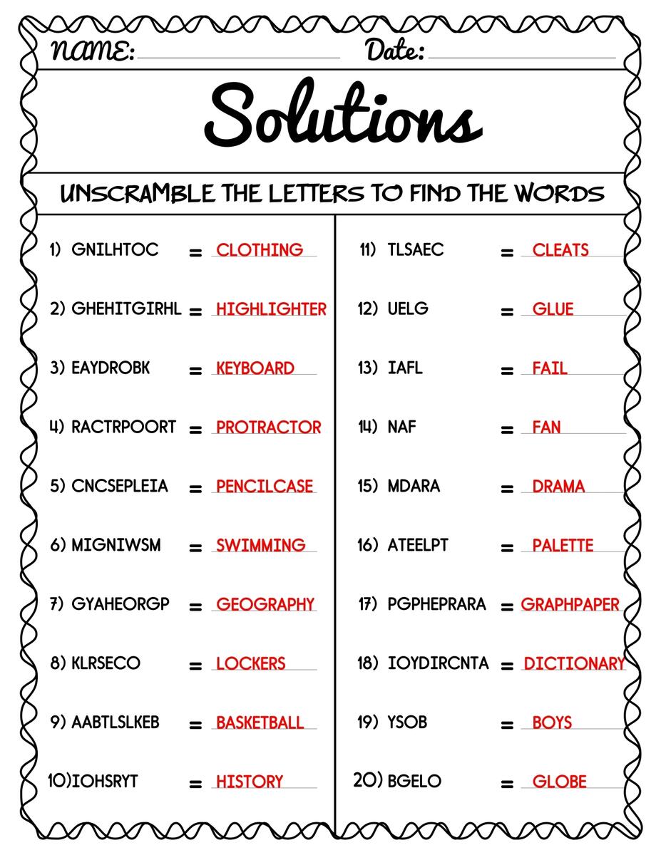 Unscramble The Fun Back To School Word Challenge Made By Teachers Free Spring Printable Spring Word Scramble With Answers