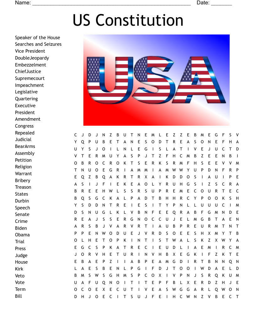 US Constitution Word Search WordMint Worksheets Library US Constitution Word Search WordMint Worksheets Library