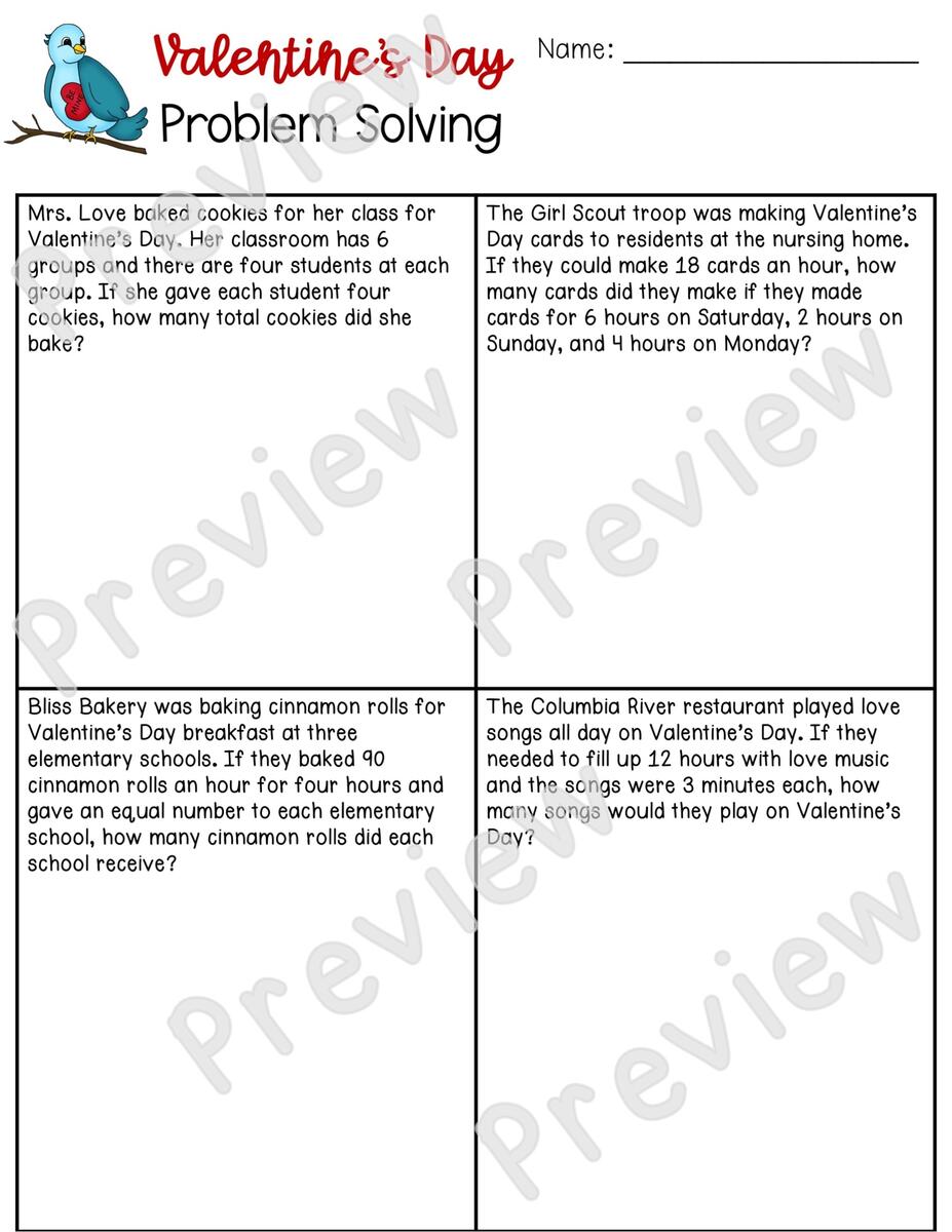 Valentines Day Multi Step Multiplication And Division Word Problems Made By Teachers