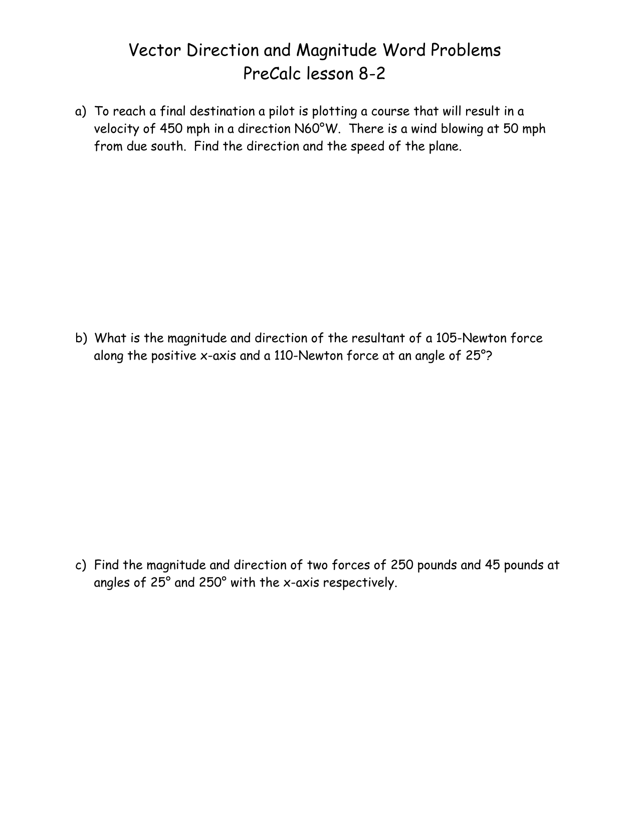Vector Direction Magnitude Word Problems Precalculus Edia AI Platform For Student Outcomes