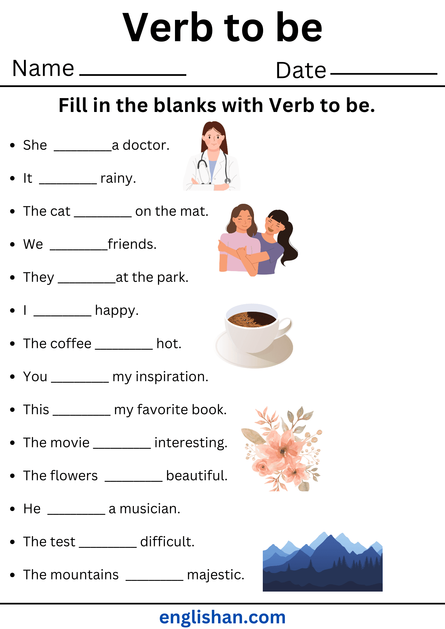 Verb To Be Worksheets And Exercises With Answers In English Verb To Be Worksheets And Exercises With Answers In English
