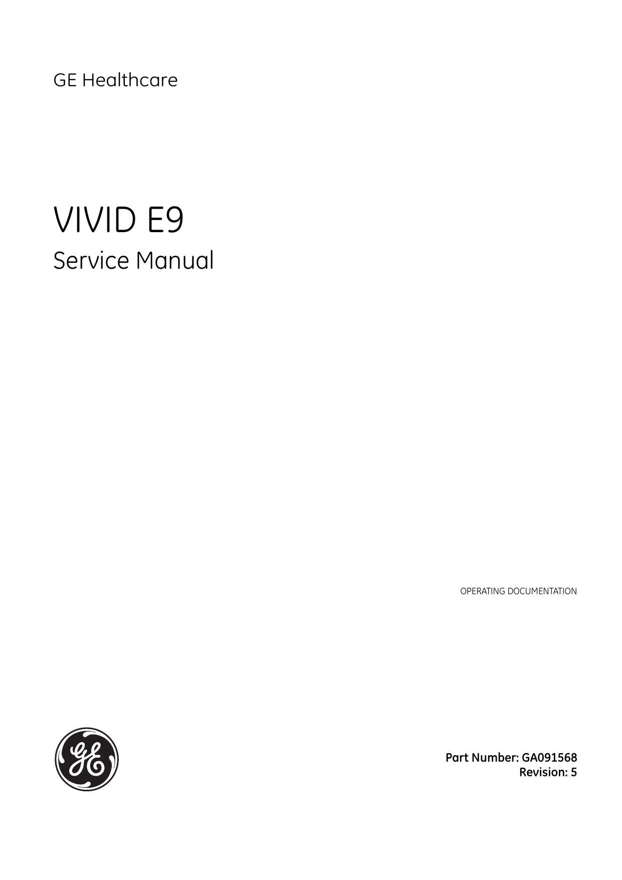 Vivid E9 Service Manual GE Healthcare