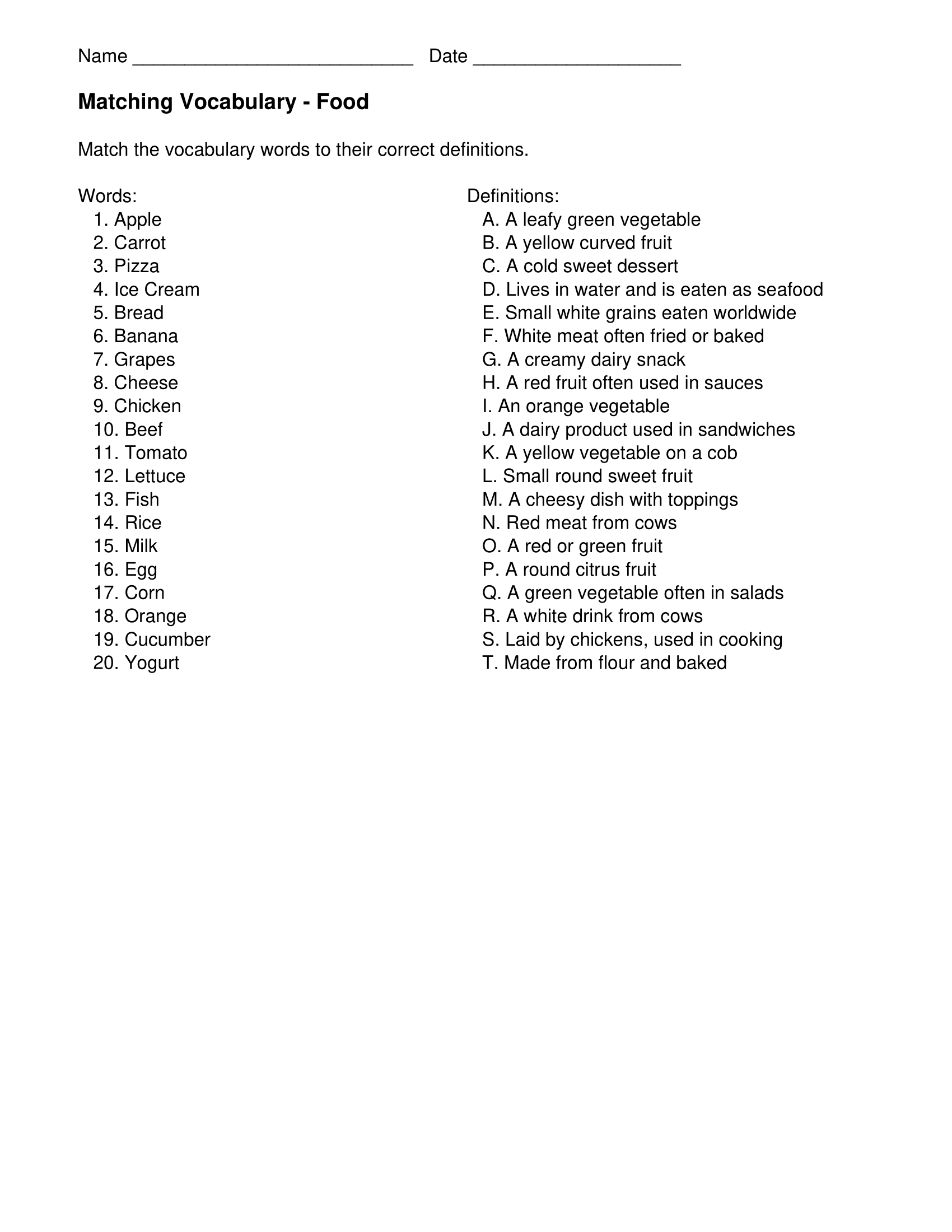 Vocabulary Worksheets Printable Word Lists Vocabulary Practice