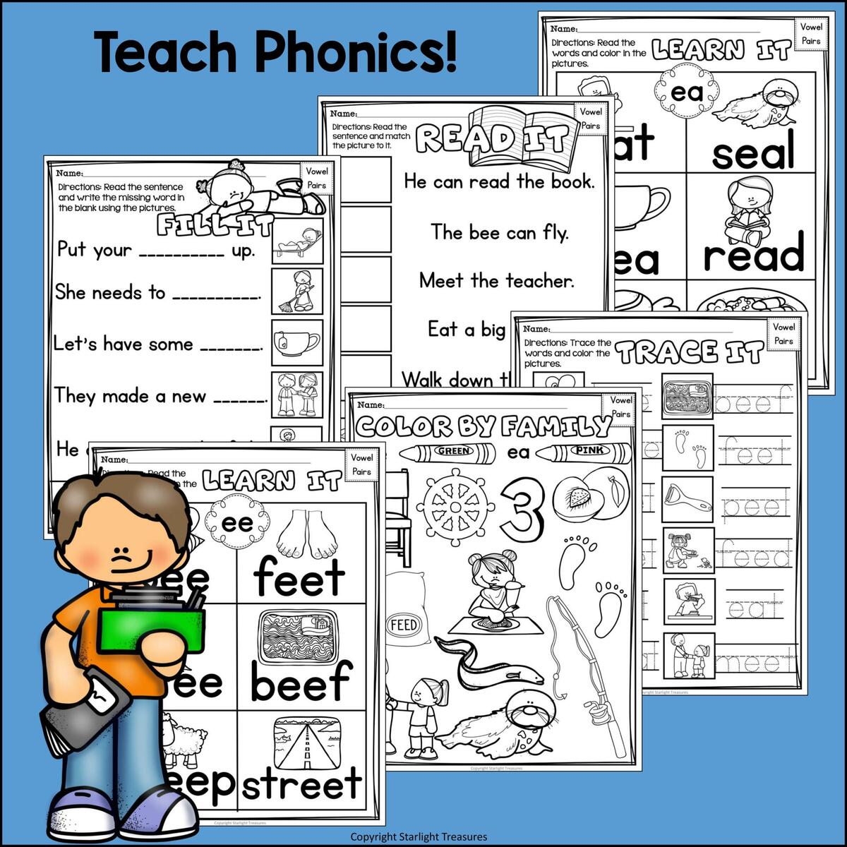 Vowel Pairs EE EA Worksheets And Activities For Early Readers Phonics Classful