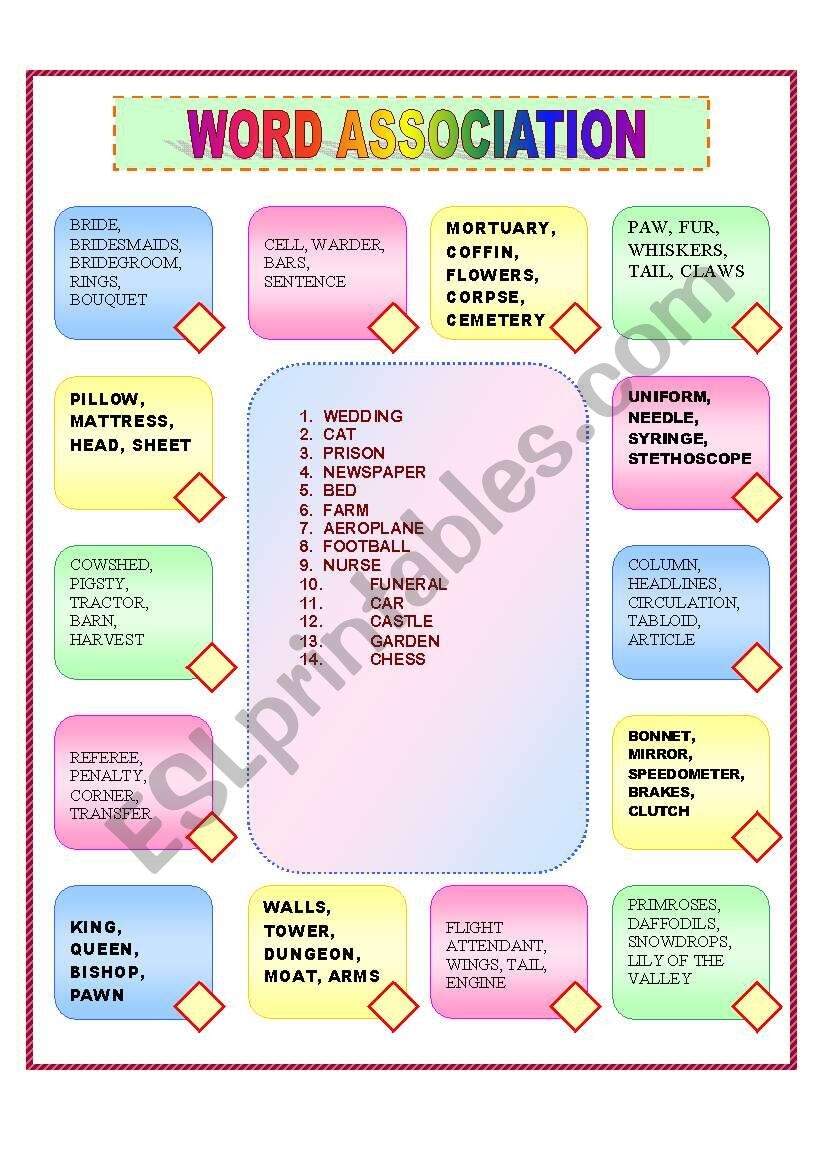 Word Association ESL Worksheet By Danka Michalkova Worksheets Library Word Association ESL Worksheet By Danka Michalkova Worksheets Library