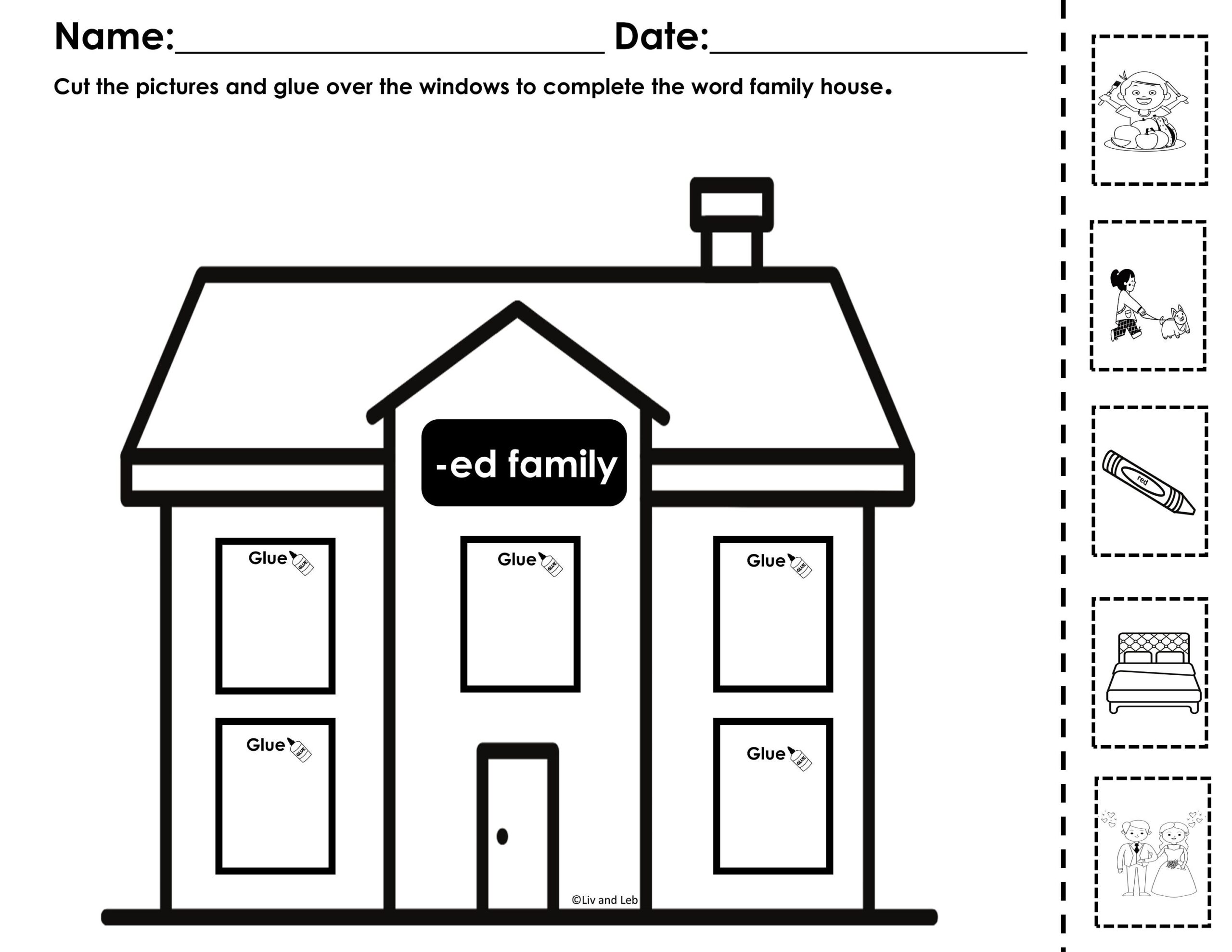 Word Family House Rhyming Words Worksheets Etsy Word Families Printable Write Wipe No Time For Flash Cards