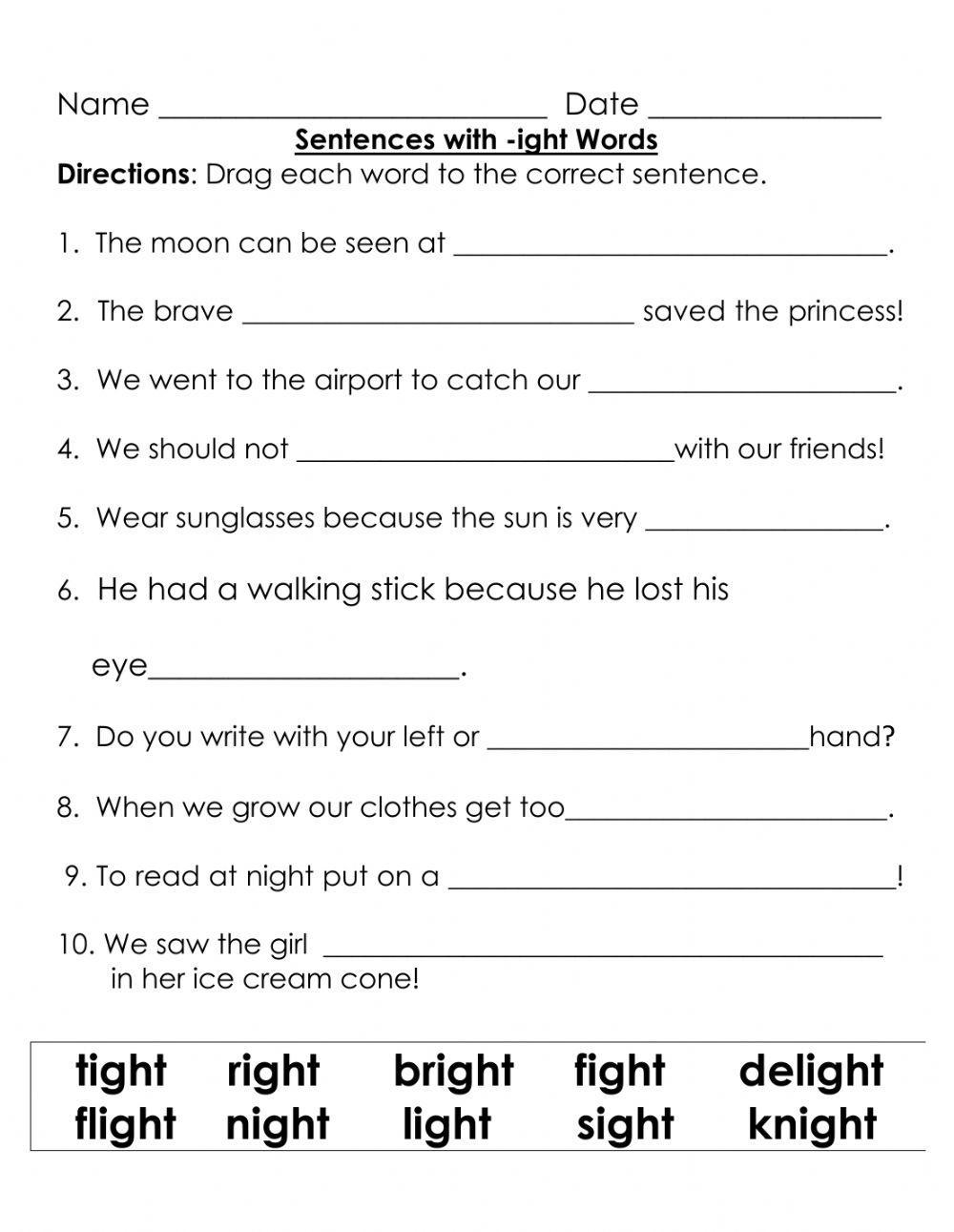 Word Family Patterns Ight Worksheets Library Word Family Patterns Ight Worksheets Library