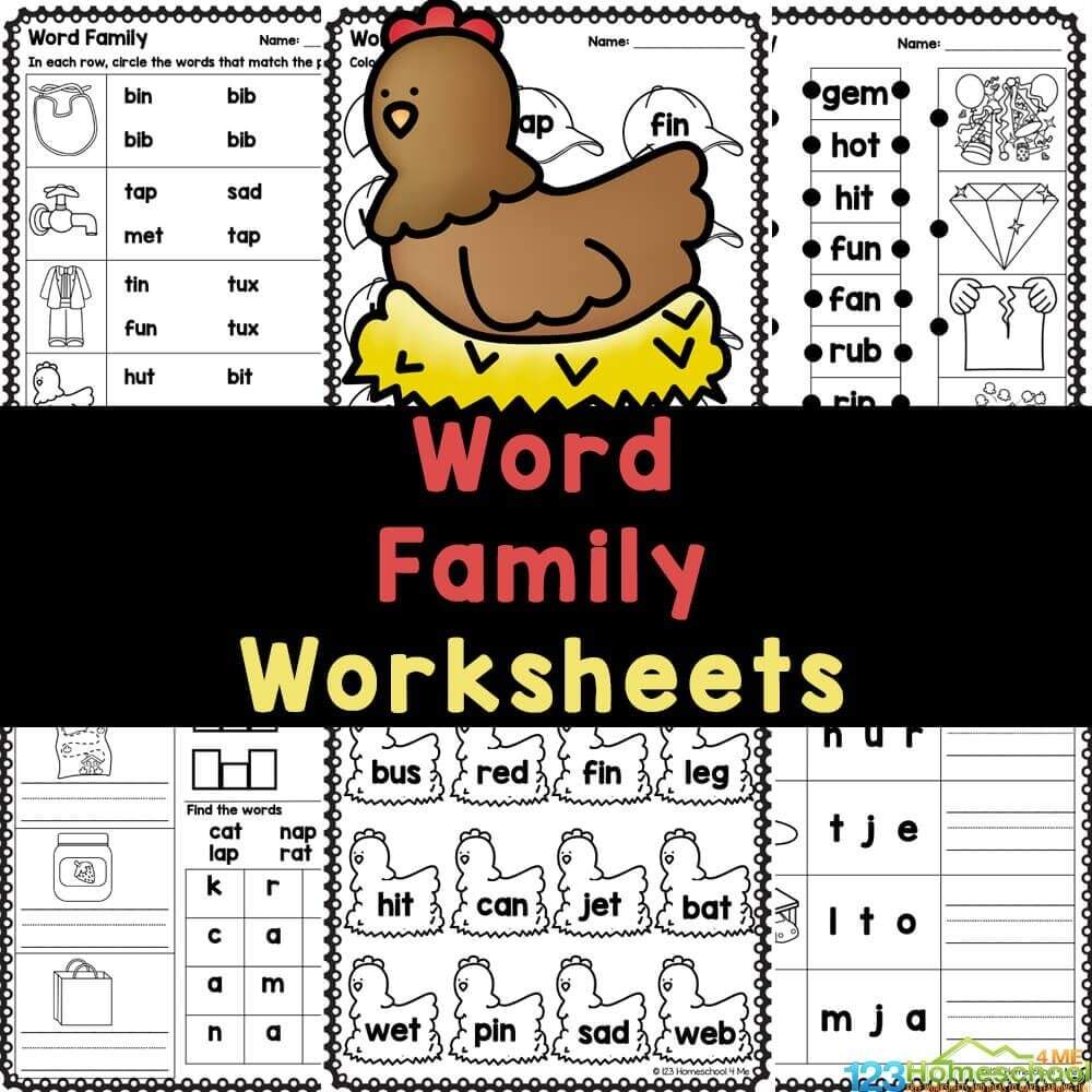Word Family Worksheets Word Family Worksheets