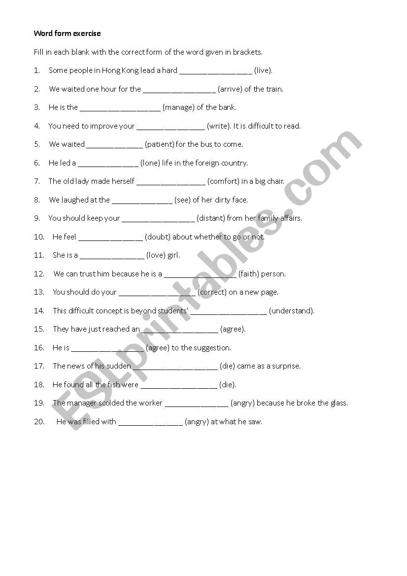 Word Form Exercise ESL Worksheet By Lisalisa720 Worksheets Library This That These Those Worksheets Demonstrative Pronouns Practice Games4esl