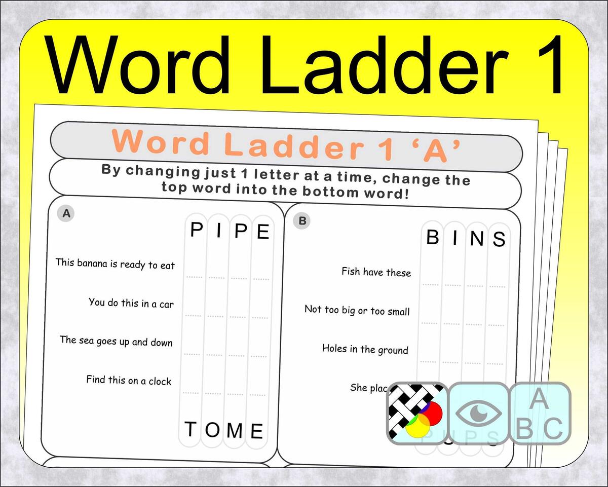 Word Ladder 1 Change One Letter To Make A New Word Etsy Word Ladder 1 Change One Letter To Make A New Word Etsy