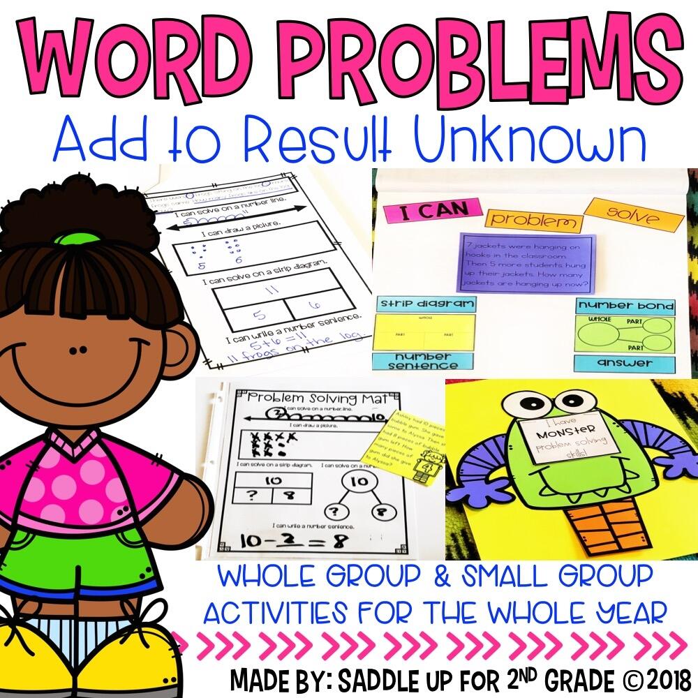 Word Problems Add To Result Unknown Saddle Up For 2nd Grade