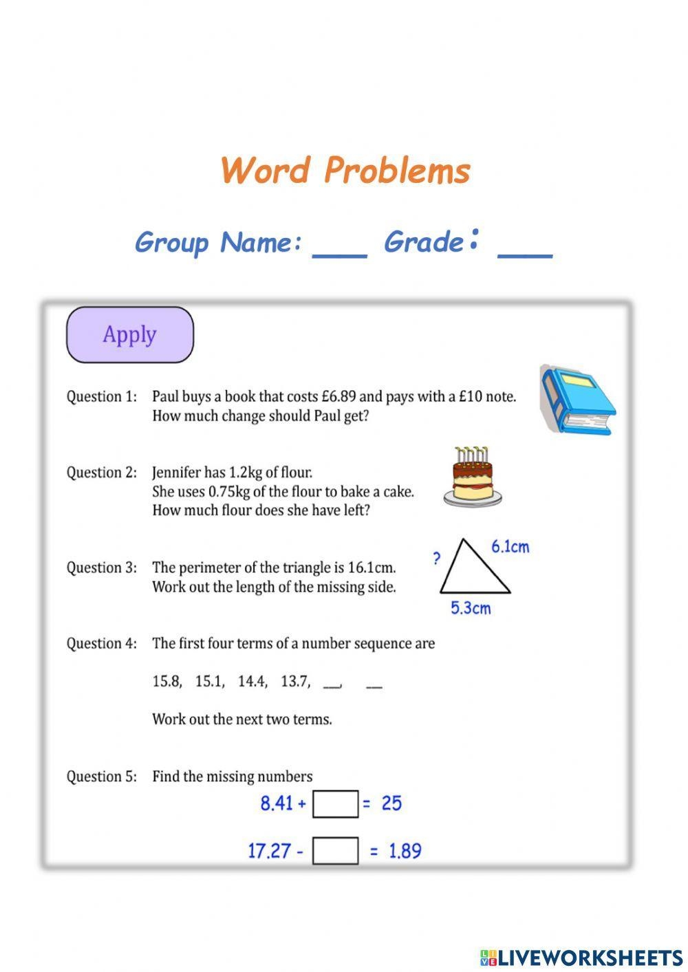 Word Problems Addition Subtraction Of Decimals Worksheet Worksheets Library Word Problems Addition Subtraction Of Decimals Worksheet Worksheets Library