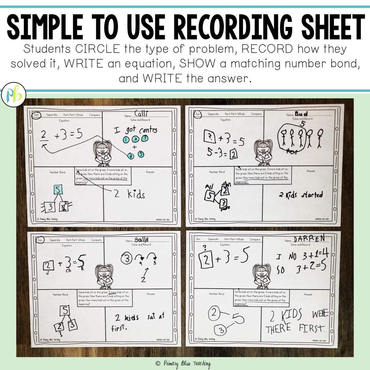 Word Problems For First Grade Primary Bliss Teaching Word Problems For First Grade Primary Bliss Teaching