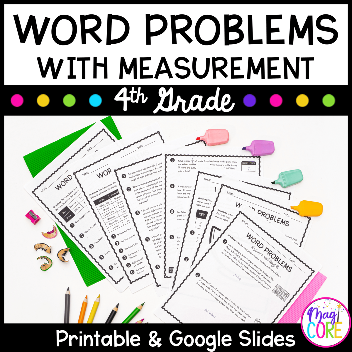 Word Problems With Measurement 4th Grade Math 4 MD A 2 MagiCore Word Problems With Measurement 4th Grade Math 4 MD A 2 MagiCore