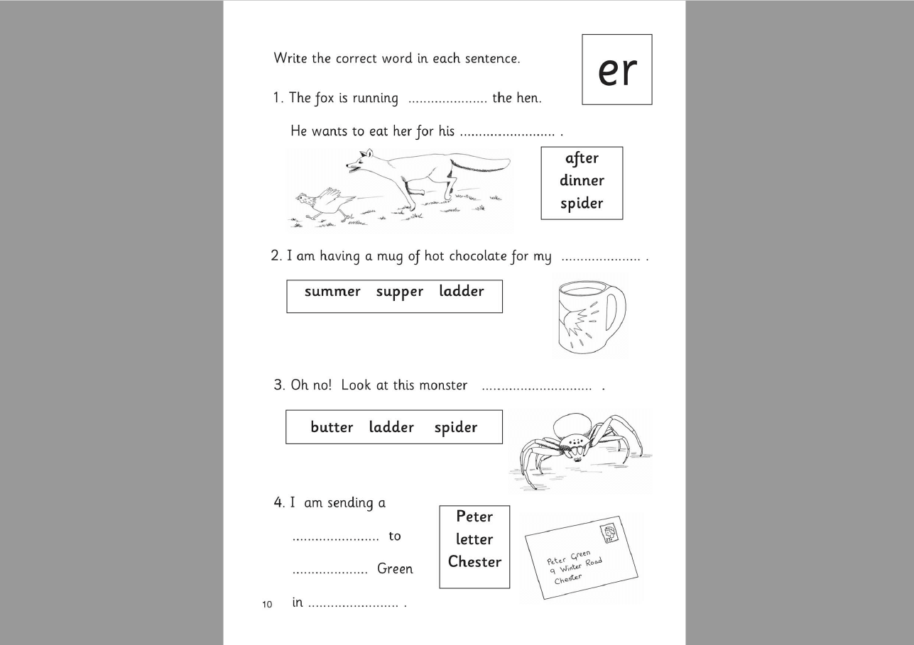Words That End In Er KS1 Comprehension Worksheet Teachwire