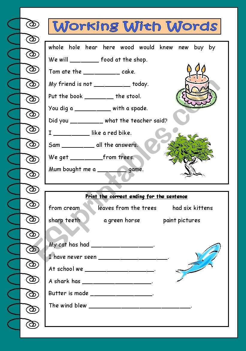 Working With Words ESL Worksheet By RitaWi Working With Words ESL Worksheet By RitaWi